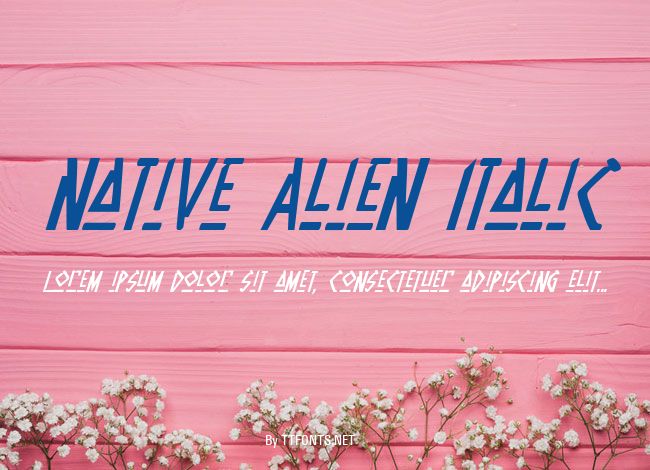 Native Alien Italic example